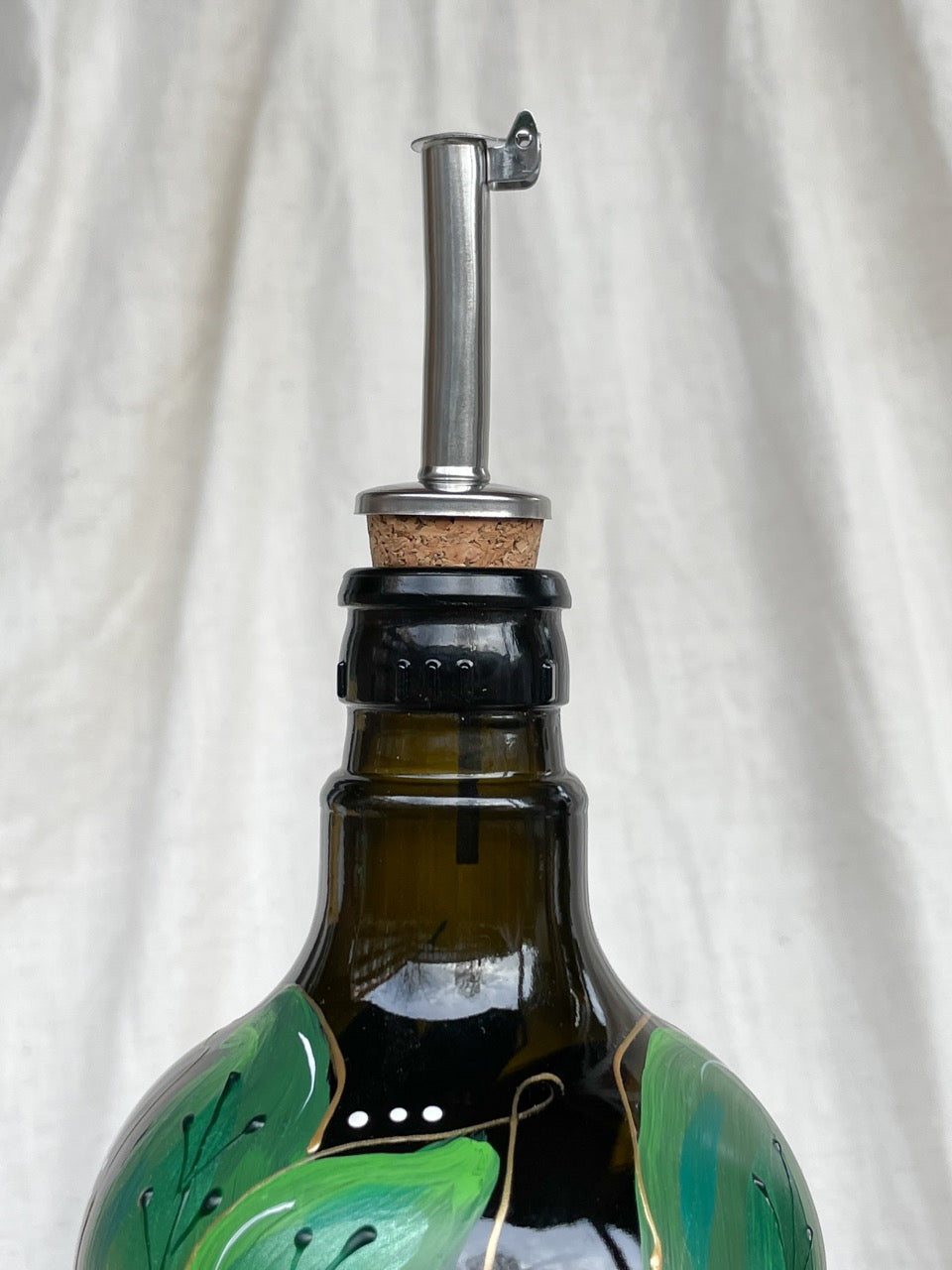 Handbeschilderde zonnebloemoliefles 750 ML