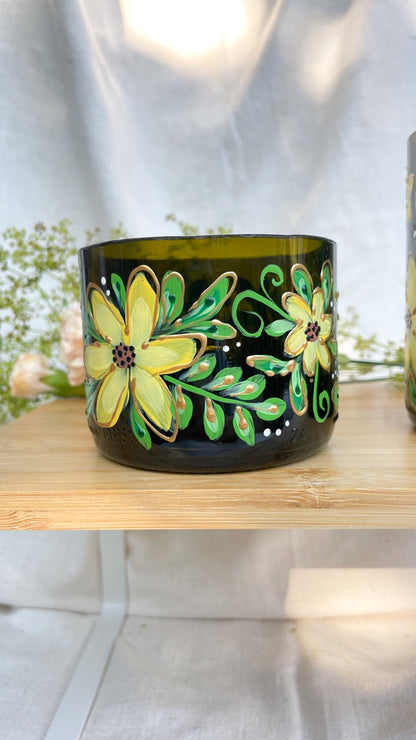 Handpainted wine bottle cup - Small