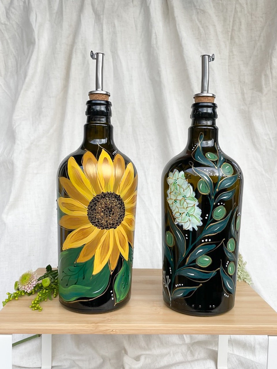 Hand-Painted Sunflower Oil Bottle 750 ML