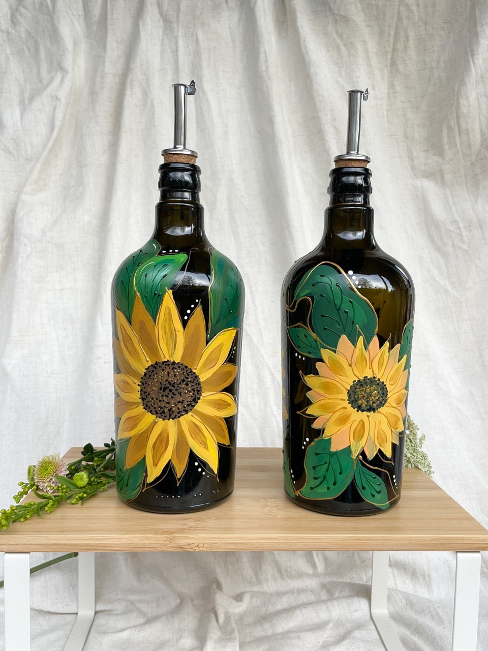 Hand-Painted Sunflower Oil Bottle 750 ML