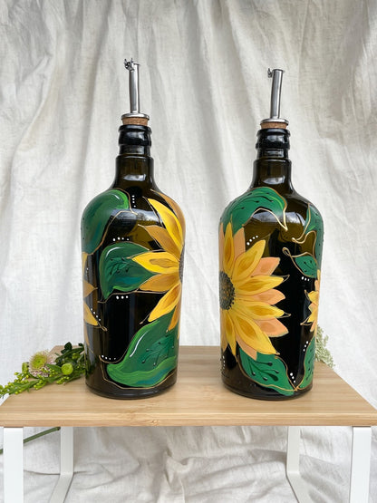 Hand-Painted Sunflower Oil Bottle 750 ML
