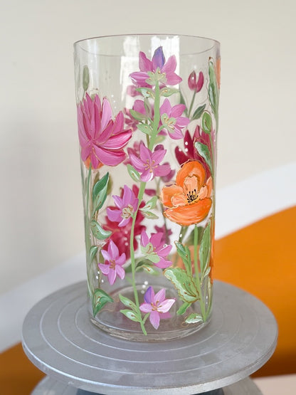 Hand-Painted Floral Vase