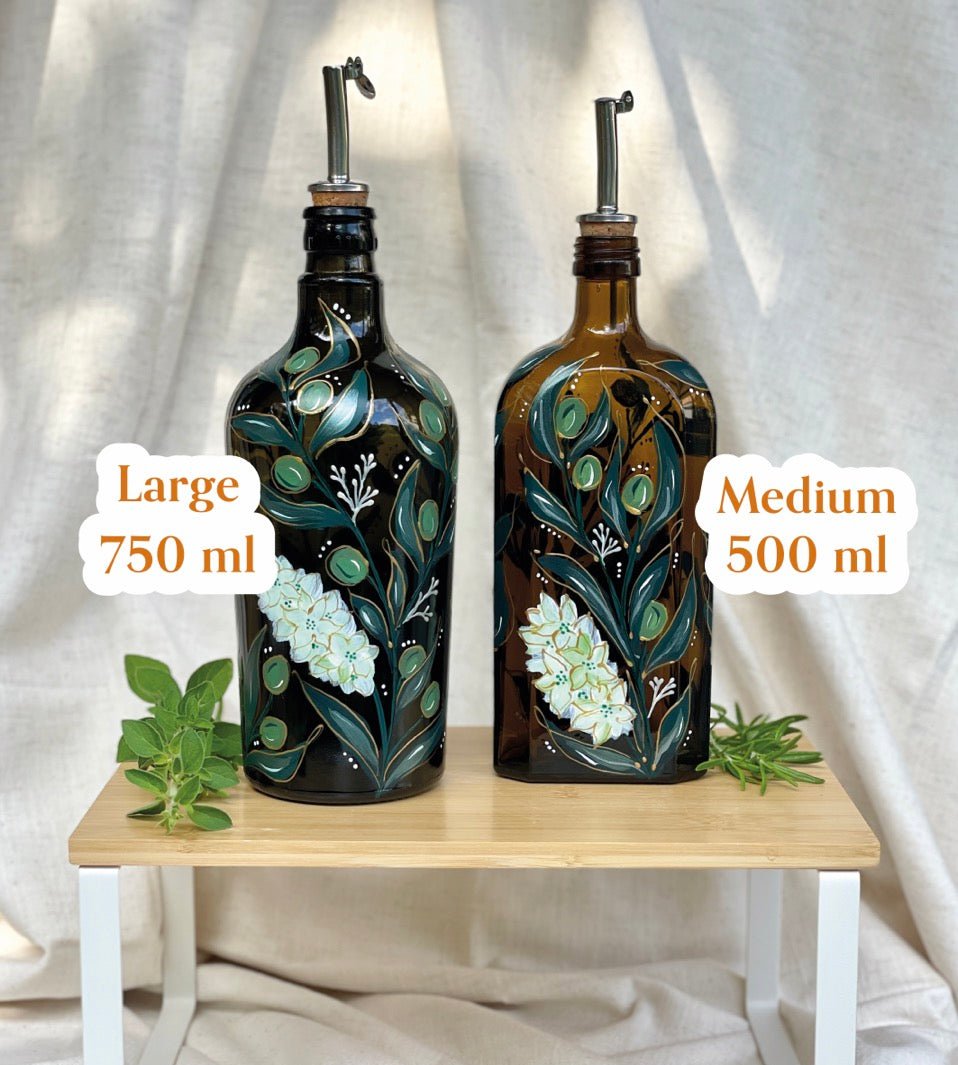 Hand-Painted Olive Oil Bottle